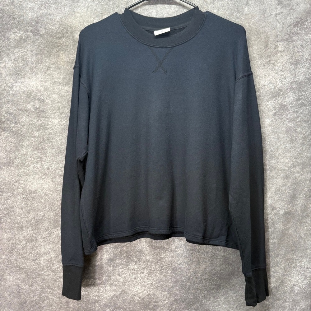 Sunni Spencer Soft Lounge Collection Crewneck Sweatshirt Women's M Black Sand